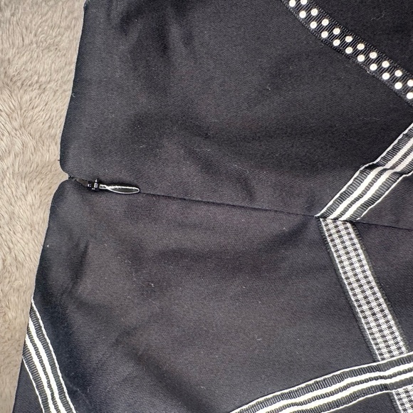 Talbots Black A-Line Skirt with White Geometric Pattern - Picture 4 of 4